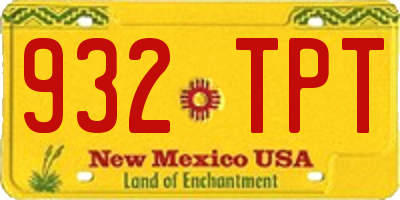 NM license plate 932TPT
