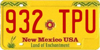 NM license plate 932TPU