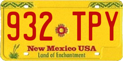 NM license plate 932TPY