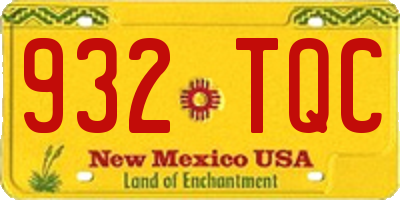 NM license plate 932TQC