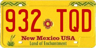 NM license plate 932TQD