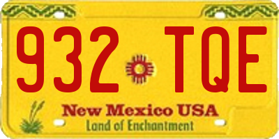NM license plate 932TQE
