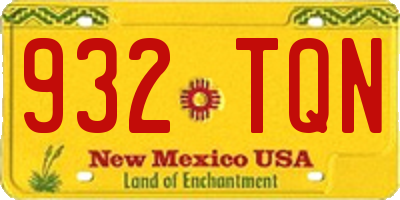 NM license plate 932TQN