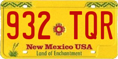 NM license plate 932TQR