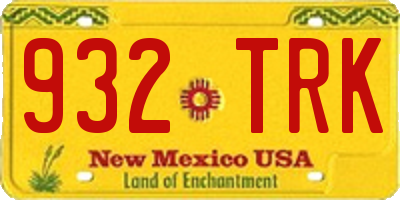 NM license plate 932TRK
