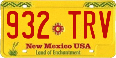 NM license plate 932TRV
