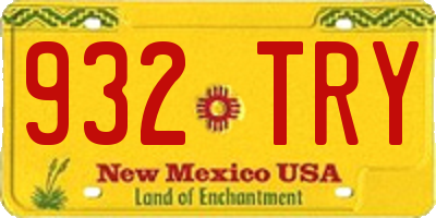 NM license plate 932TRY