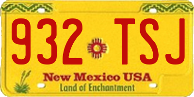 NM license plate 932TSJ