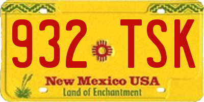 NM license plate 932TSK