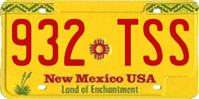NM license plate 932TSS