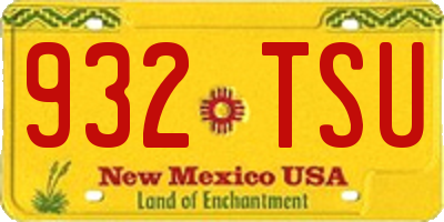 NM license plate 932TSU