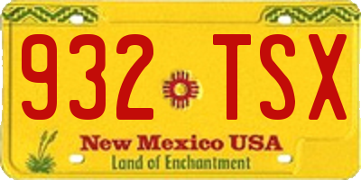 NM license plate 932TSX