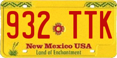 NM license plate 932TTK