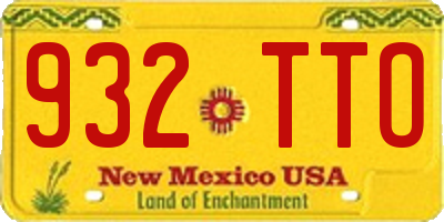 NM license plate 932TTO