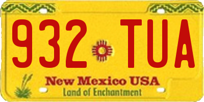 NM license plate 932TUA