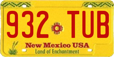 NM license plate 932TUB