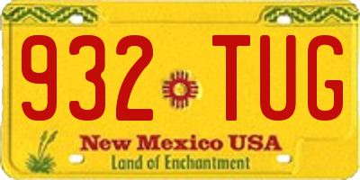 NM license plate 932TUG