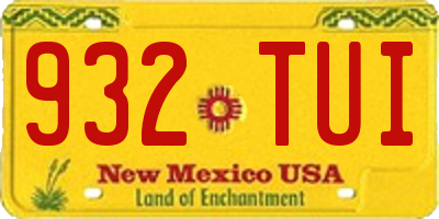 NM license plate 932TUI