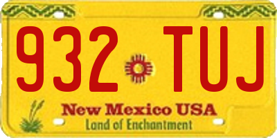 NM license plate 932TUJ