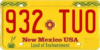 NM license plate 932TUO
