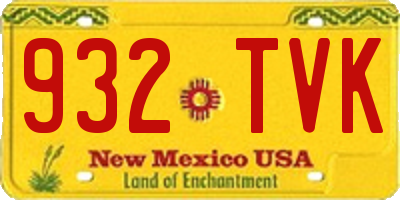 NM license plate 932TVK
