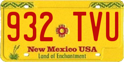 NM license plate 932TVU