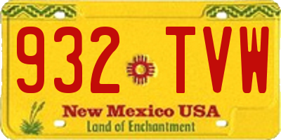 NM license plate 932TVW