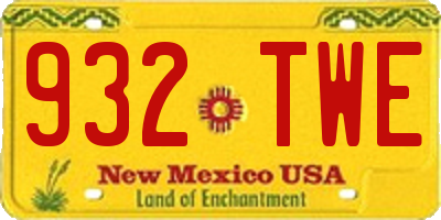 NM license plate 932TWE