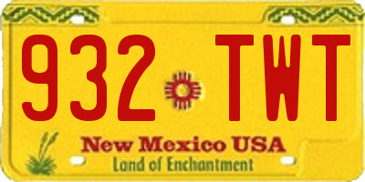 NM license plate 932TWT