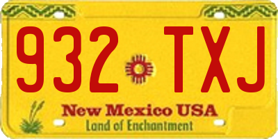NM license plate 932TXJ