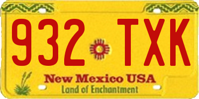 NM license plate 932TXK
