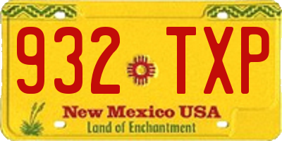 NM license plate 932TXP