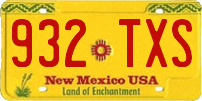 NM license plate 932TXS
