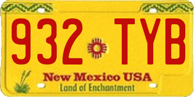 NM license plate 932TYB