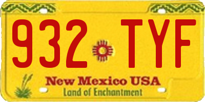 NM license plate 932TYF