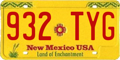 NM license plate 932TYG