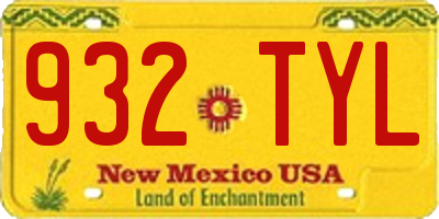 NM license plate 932TYL