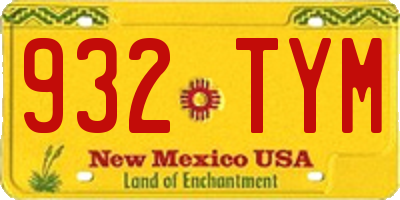 NM license plate 932TYM