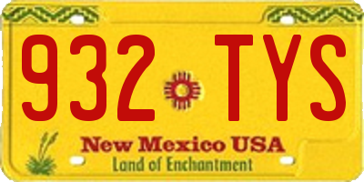 NM license plate 932TYS