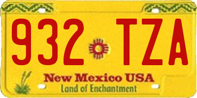NM license plate 932TZA