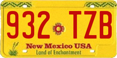 NM license plate 932TZB