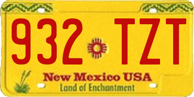 NM license plate 932TZT