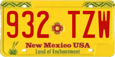 NM license plate 932TZW