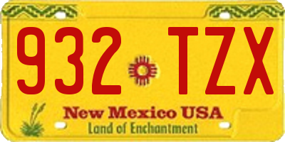 NM license plate 932TZX