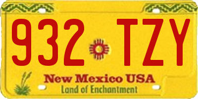 NM license plate 932TZY