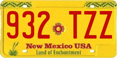 NM license plate 932TZZ