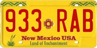 NM license plate 933RAB