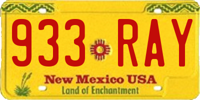NM license plate 933RAY
