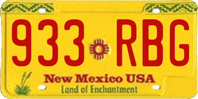 NM license plate 933RBG