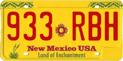 NM license plate 933RBH